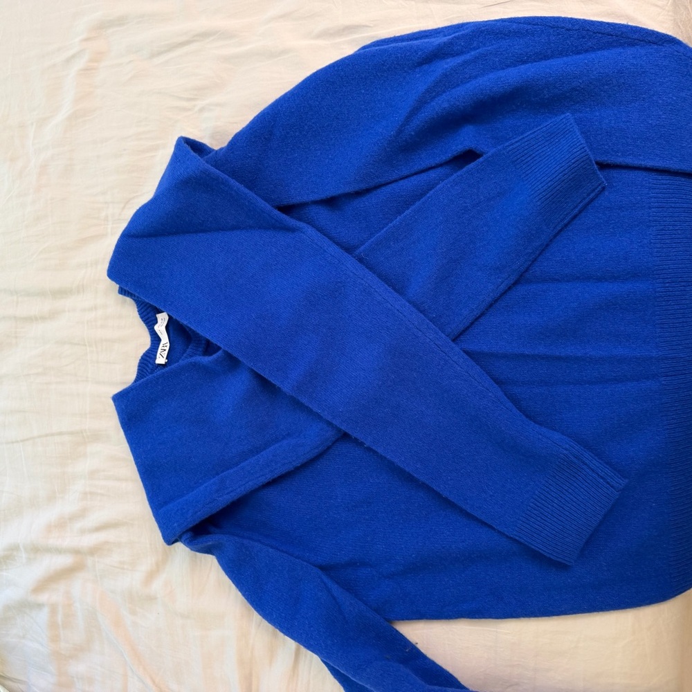 Zara Royal Blue Cowl Neck Sweater